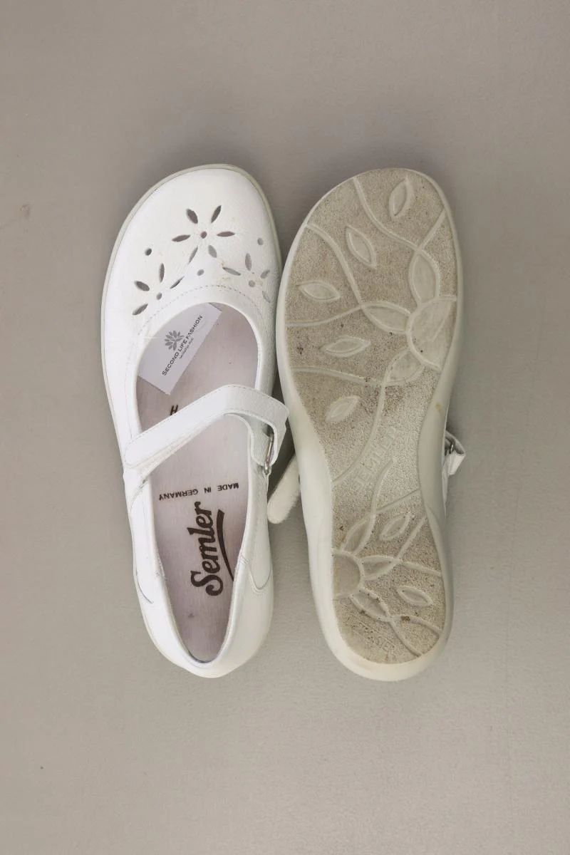 Semler Ballerinas Gr. 36 weiß aus Leder - Image 4