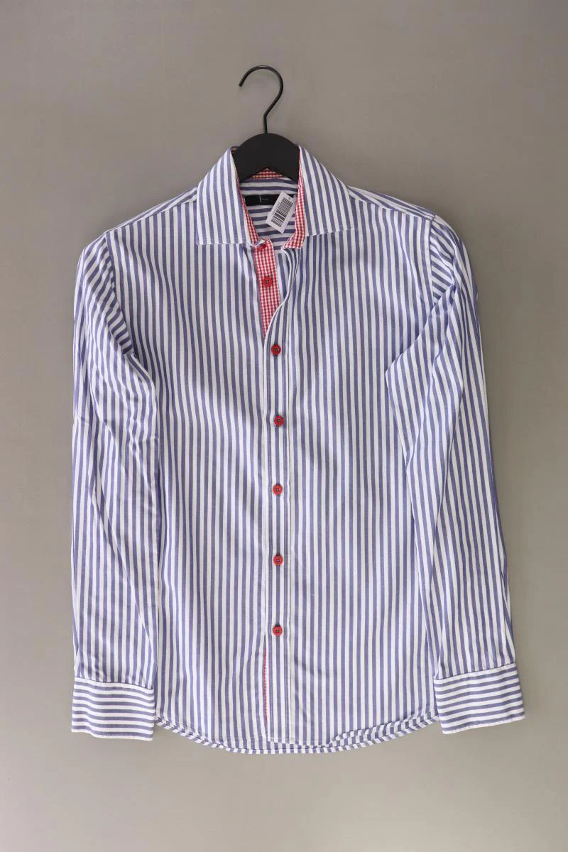 Jack & Jones Langarmhemd für Herren Gr. S gestreift blau aus Baumwolle