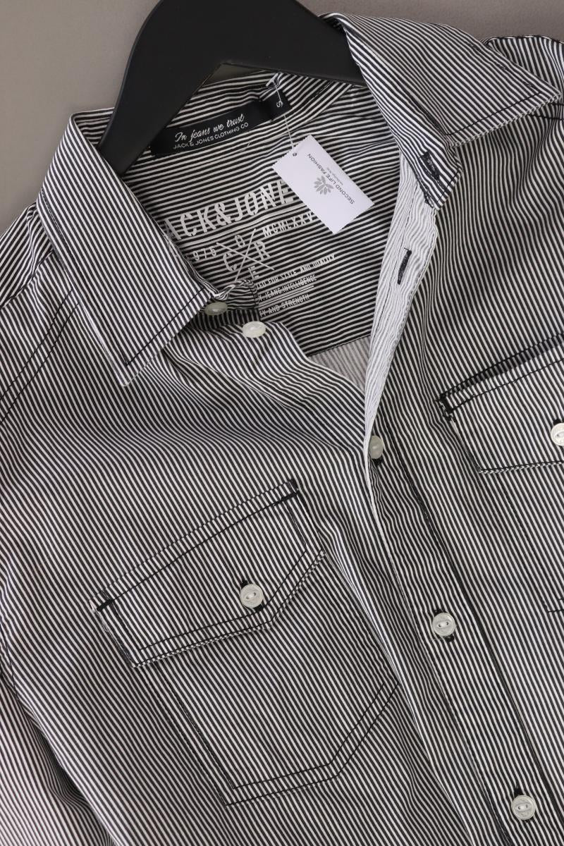 Jack & Jones Langarmhemd für Herren Gr. S gestreift grau aus Baumwolle - Image 4