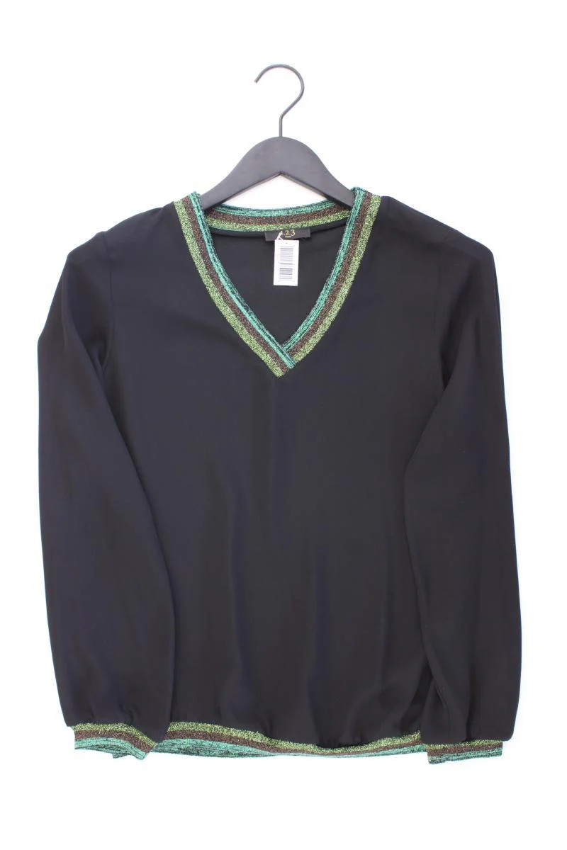 1.2.3 Paris Langarmbluse Gr. 34 neuwertig mit Glitzer schwarz aus Polyester