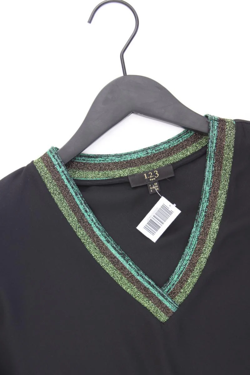 1.2.3 Paris Langarmbluse Gr. 34 neuwertig mit Glitzer schwarz aus Polyester - Image 2