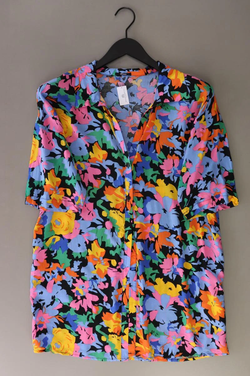 TEZENIS Kurzarmbluse Gr. M mit Blumenmuster mehrfarbig aus Viskose