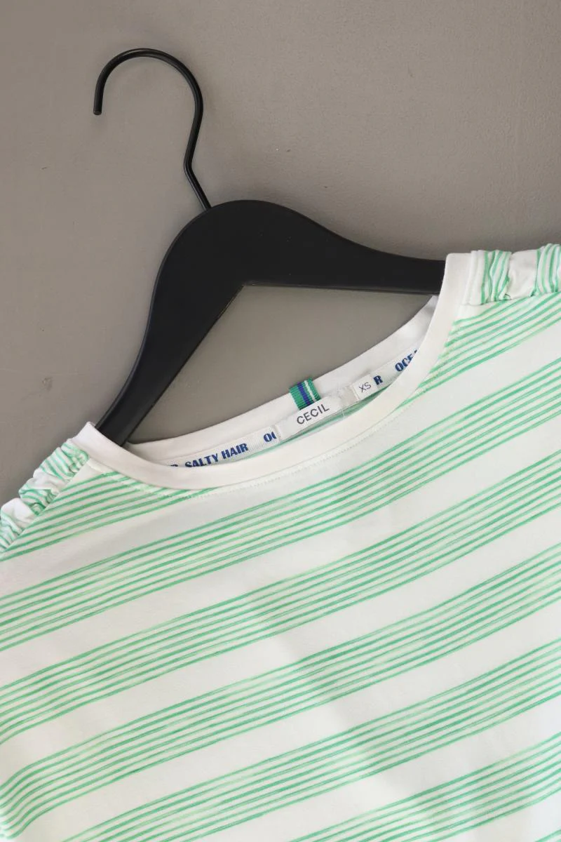 Cecil Ringelshirt Gr. XS gestreift Kurzarm grün - Image 3
