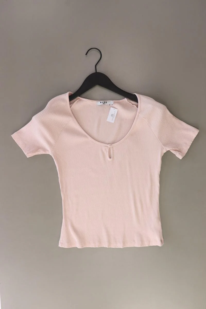 NA-KD Cropped Shirt Gr. L Kurzarm rosa aus Baumwolle