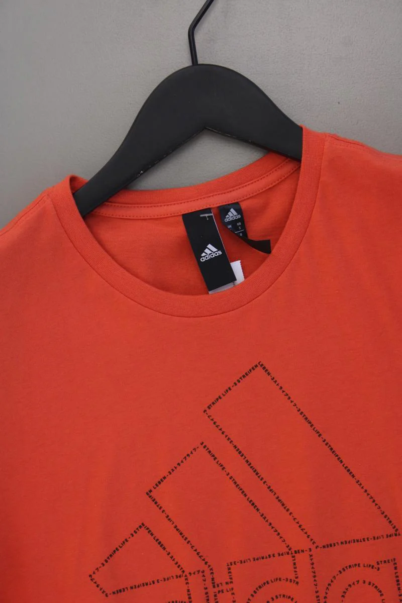 Adidas T-Shirt für Herren Gr. S Kurzarm orange aus Baumwolle - Image 2