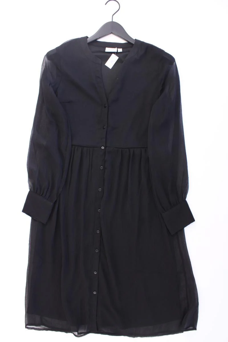 Vila Chiffonkleid Gr. 34 Langarm schwarz
