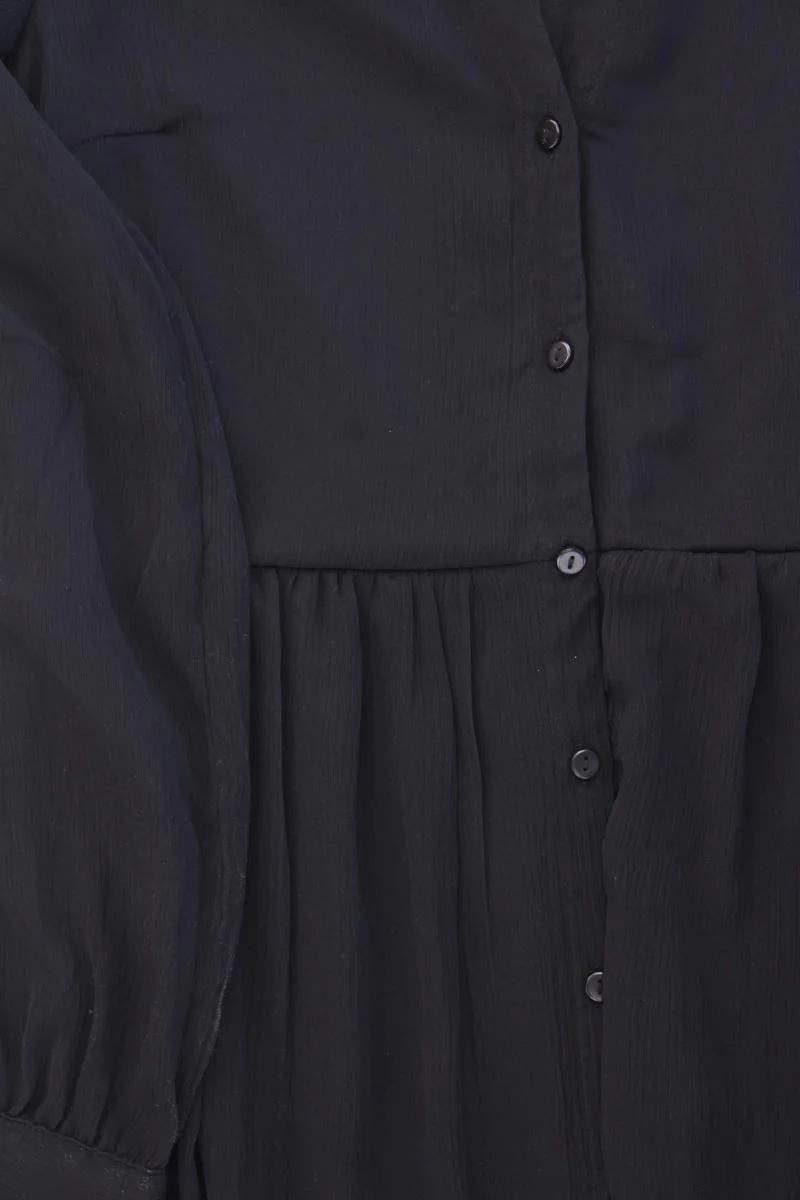 Vila Chiffonkleid Gr. 34 Langarm schwarz - Image 3