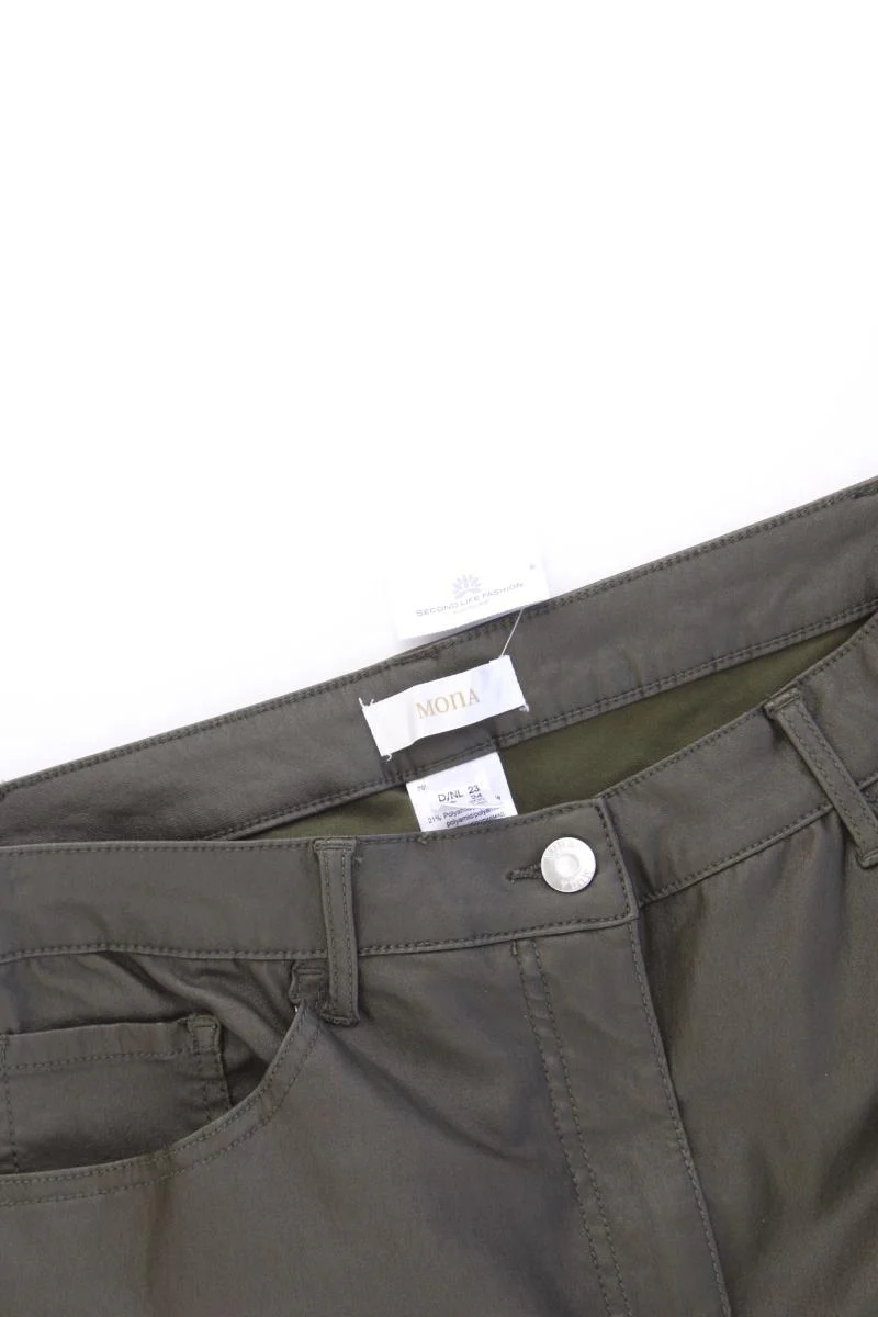 Mona Five-Pocket-Hose Gr. Kurzgröße 23 neuwertig olivgrün aus Viskose - Image 2