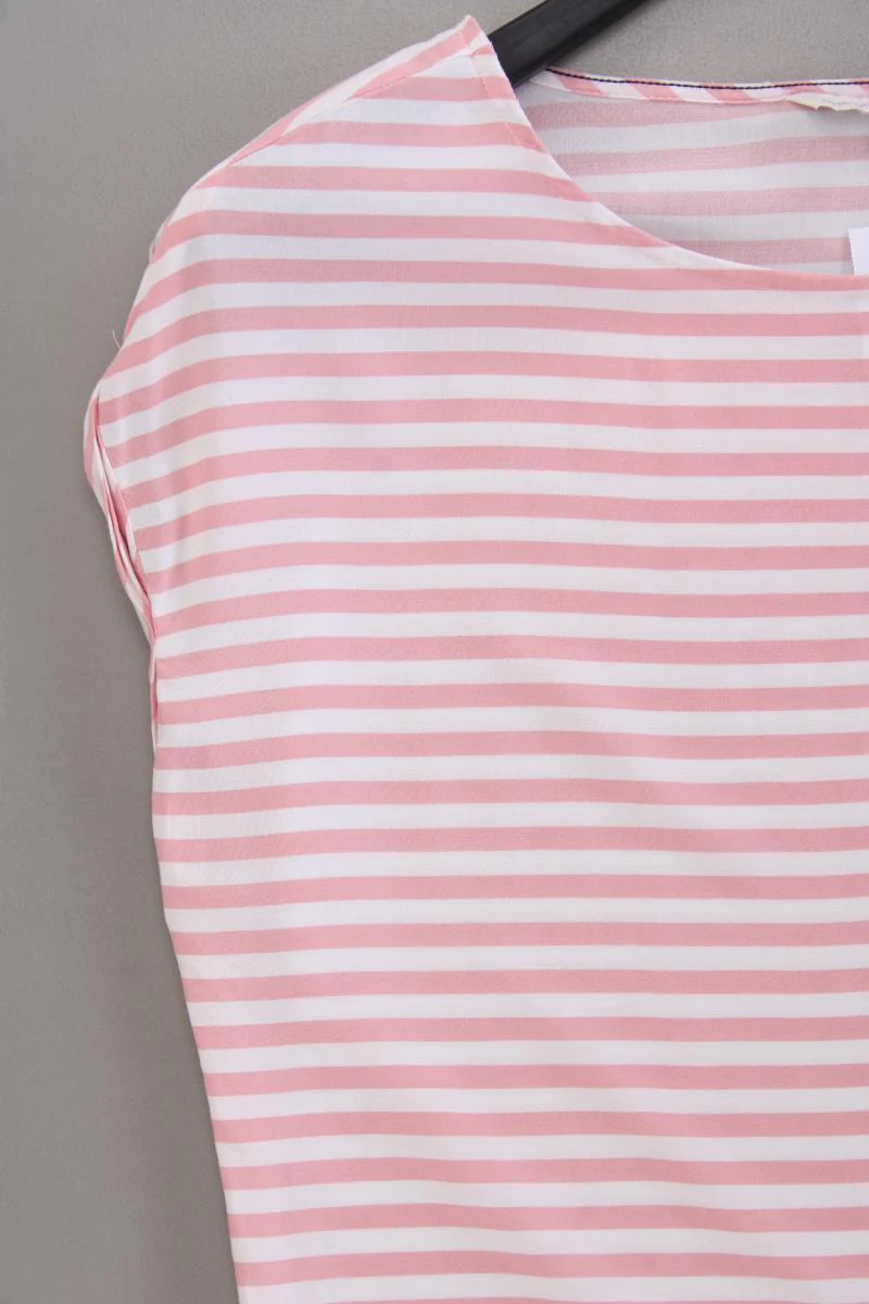 Tom Tailor (Denim) Kurzarmbluse Gr. M gestreift rosa aus Viskose - Image 3