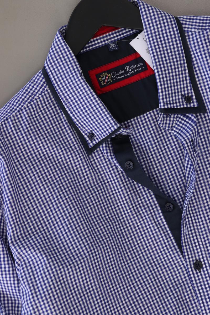 Charles Robertson Karohemd für Herren Gr. XL kariert Langarm blau aus Baumwolle - Image 4