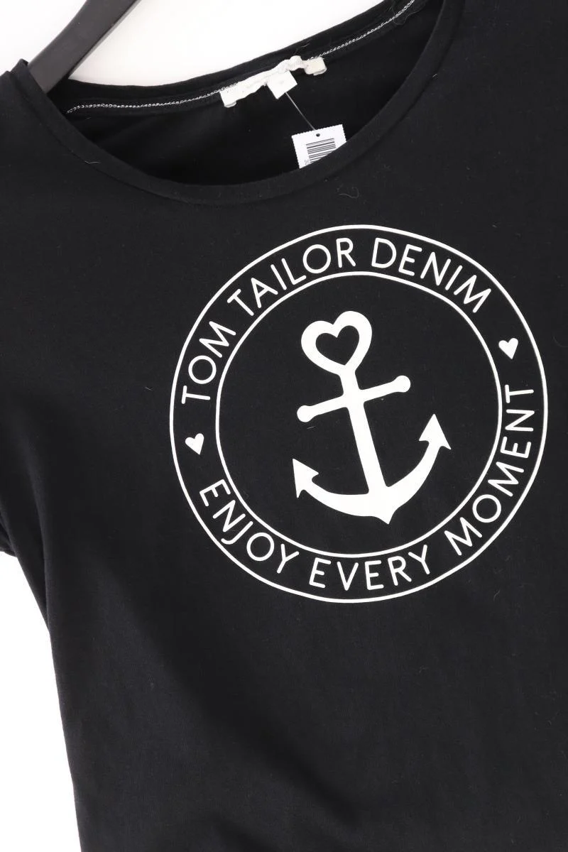 Tom Tailor (Denim) Printshirt Gr. S Kurzarm schwarz aus Baumwolle - Image 4