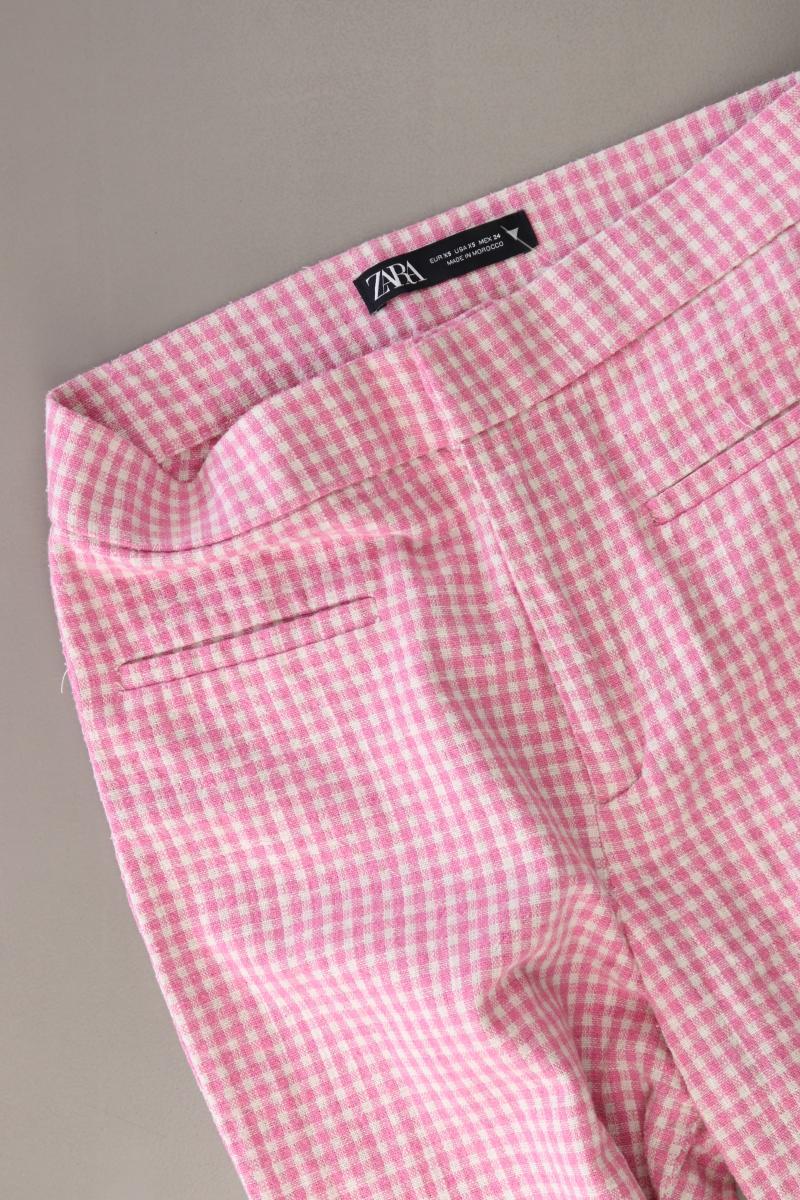 Zara Hose Gr. XS kariert rosa aus Baumwolle - Image 3