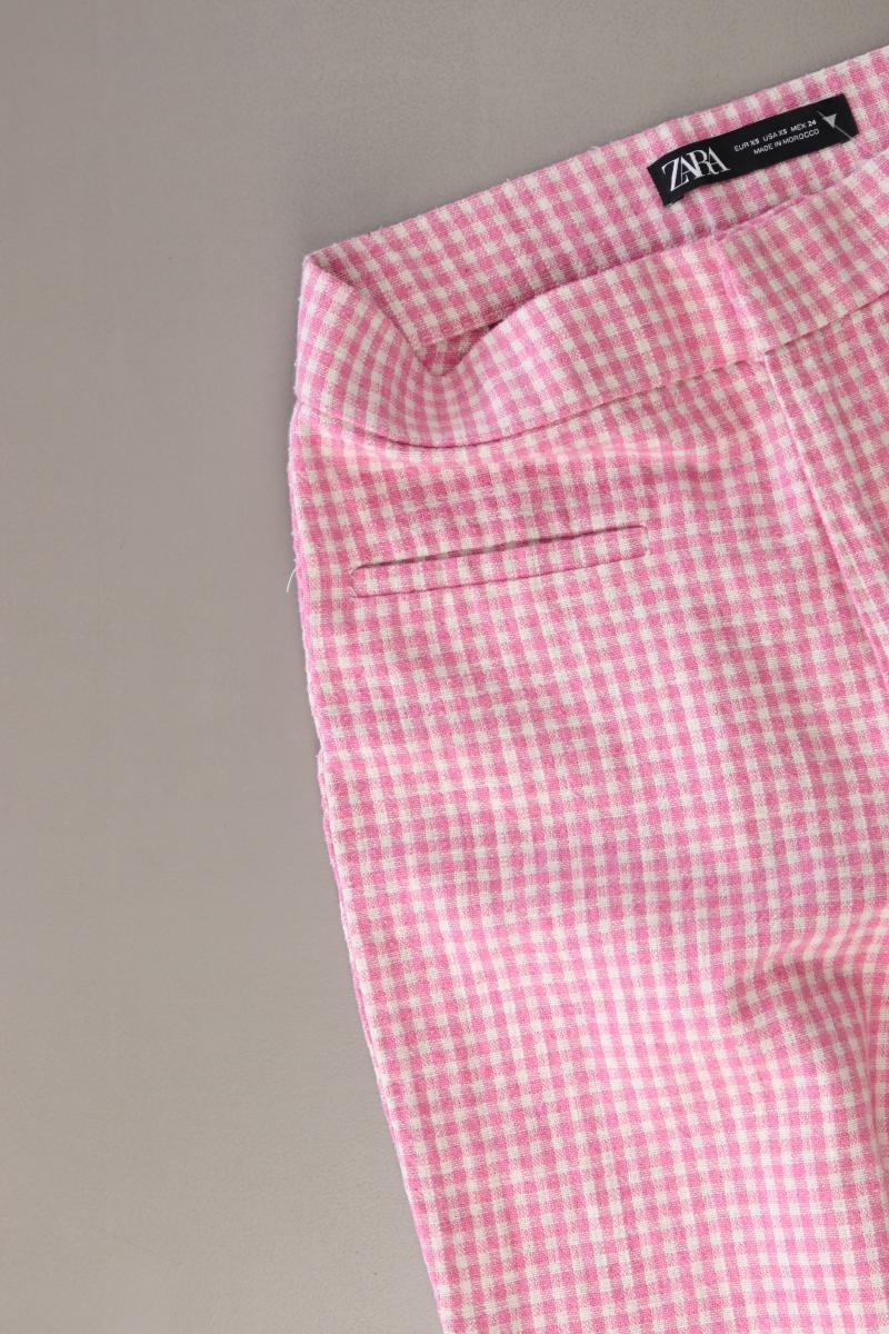 Zara Hose Gr. XS kariert rosa aus Baumwolle - Image 4