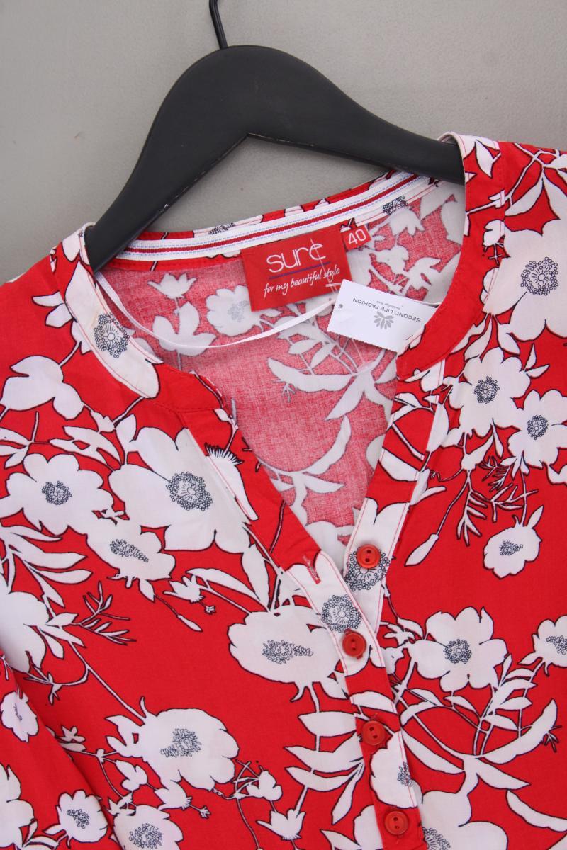 Sure Classic Bluse Gr. 40 mit Blumenmuster 3/4 Ärmel rot aus Viskose - Image 2