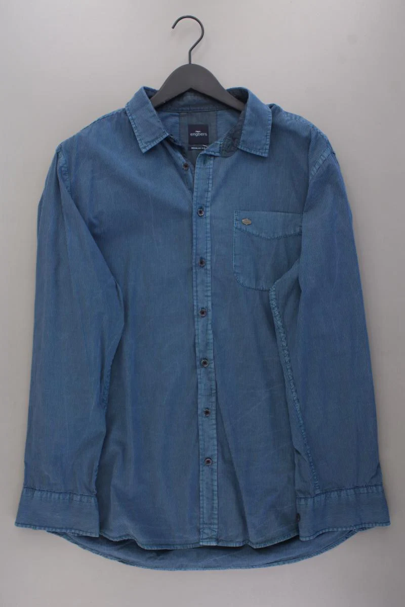 Engbers Langarmhemd für Herren Gr. XL gestreift blau