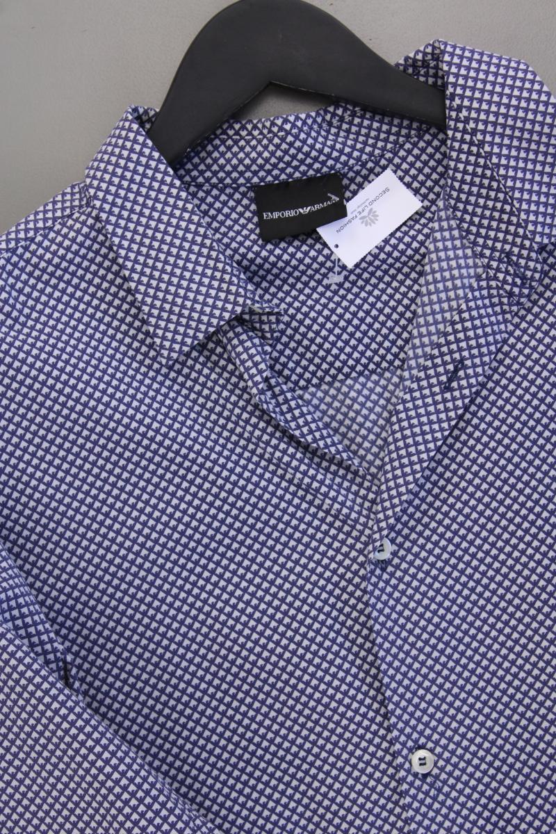 Emporio Armani Langarmhemd für Herren Gr. XL geometrisches Muster blau - Image 2