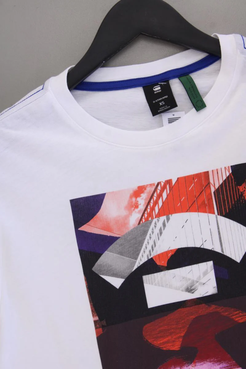 G-Star RAW Printshirt für Herren Gr. XS neuwertig Kurzarm weiß aus Baumwolle - Image 2