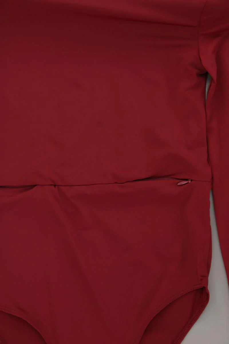 Zara Shirtbody Gr. S neuwertig Langarm rot aus Polyamid - Image 3