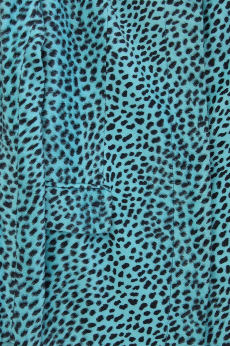 Versace Jeans Longblazer Gr. IT 44 (M) mit Tierdruck Vintage türkis aus Viskose - Image 3