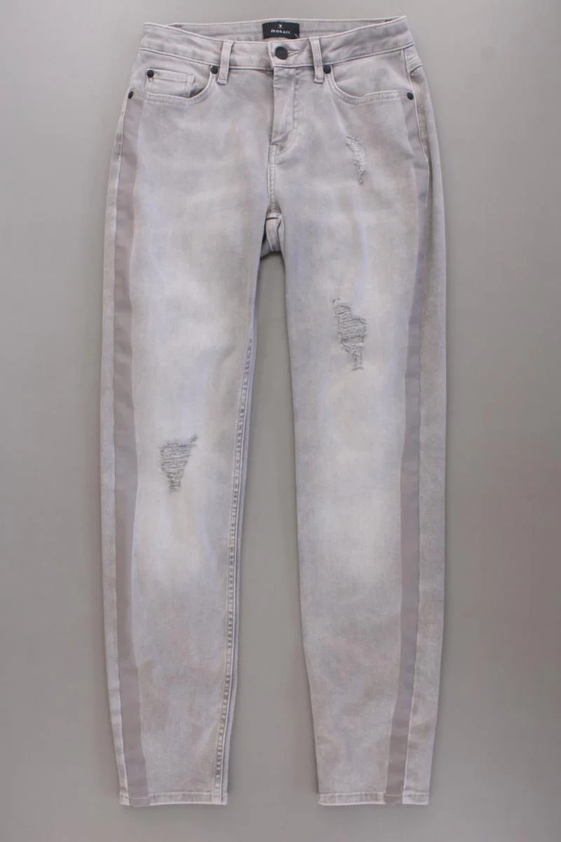Monari Skinny Jeans Gr. 34 grau aus Baumwolle