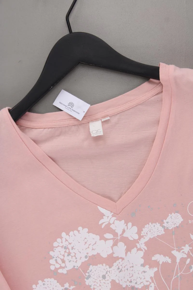 QS by s.Oliver Shirt mit V-Ausschnitt Gr. XL Kurzarm rosa aus Baumwolle - Image 2