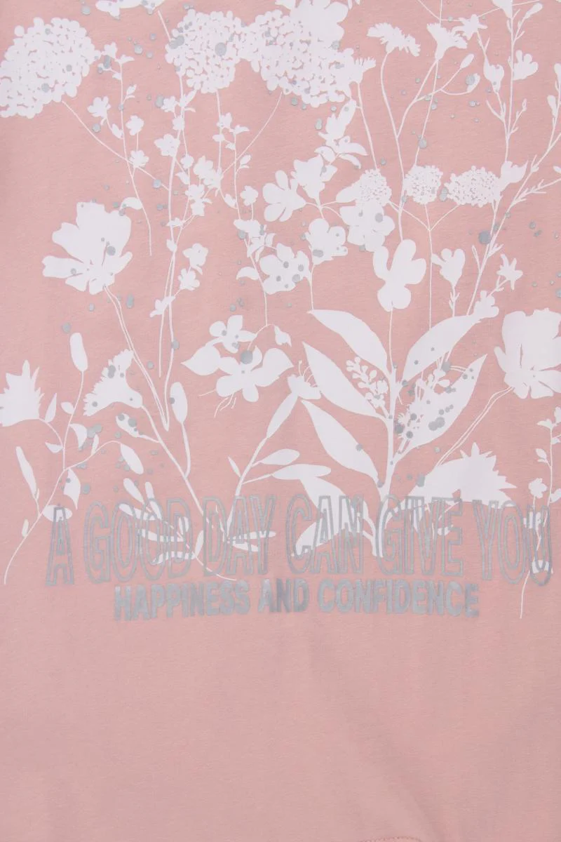 QS by s.Oliver Shirt mit V-Ausschnitt Gr. XL Kurzarm rosa aus Baumwolle - Image 3