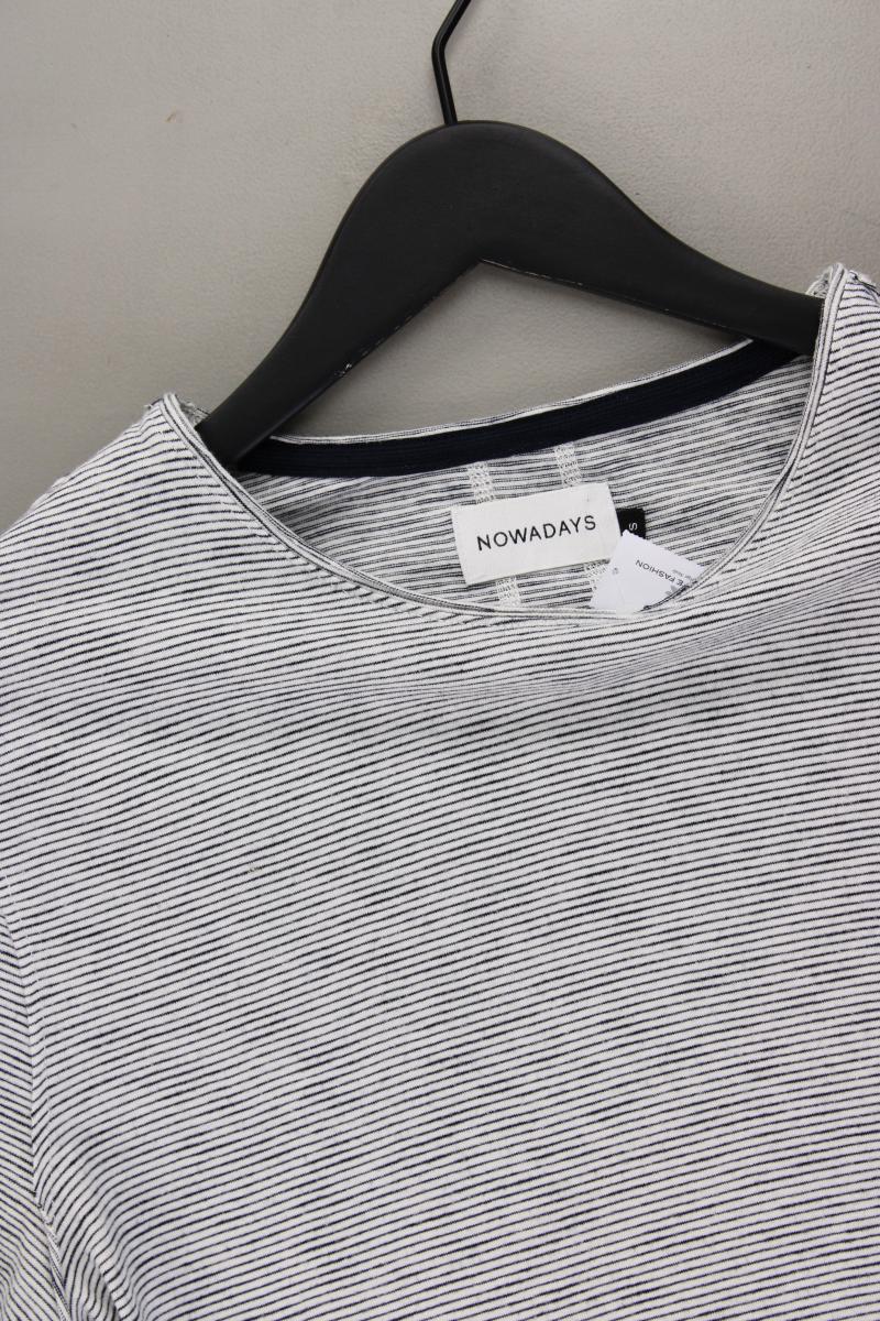Nowadays Ringelshirt für Herren Gr. S gestreift Kurzarm grau aus Baumwolle - Image 2