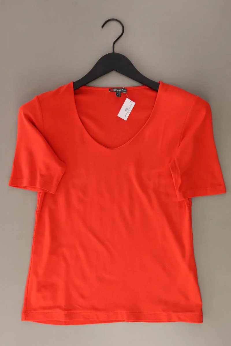 Street One T-Shirt Gr. 36 Kurzarm rot aus Baumwolle