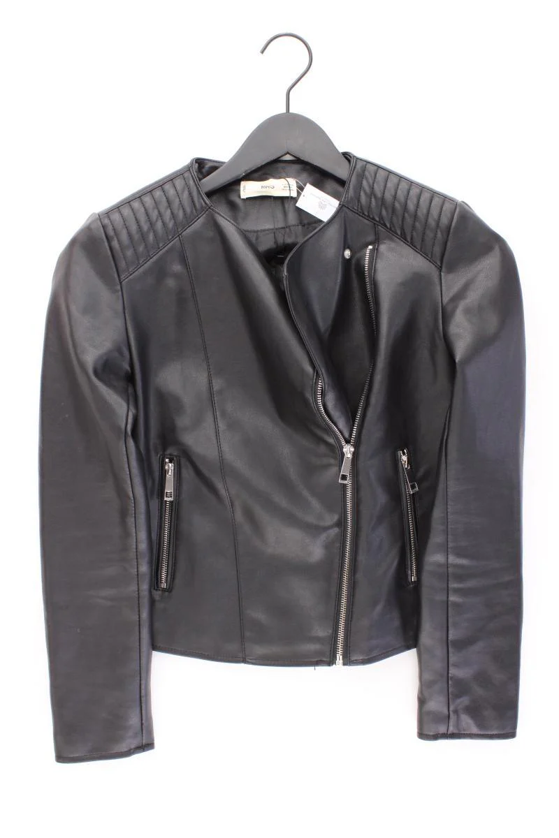 Mango Bikerjacke Gr. XS schwarz aus Polyester