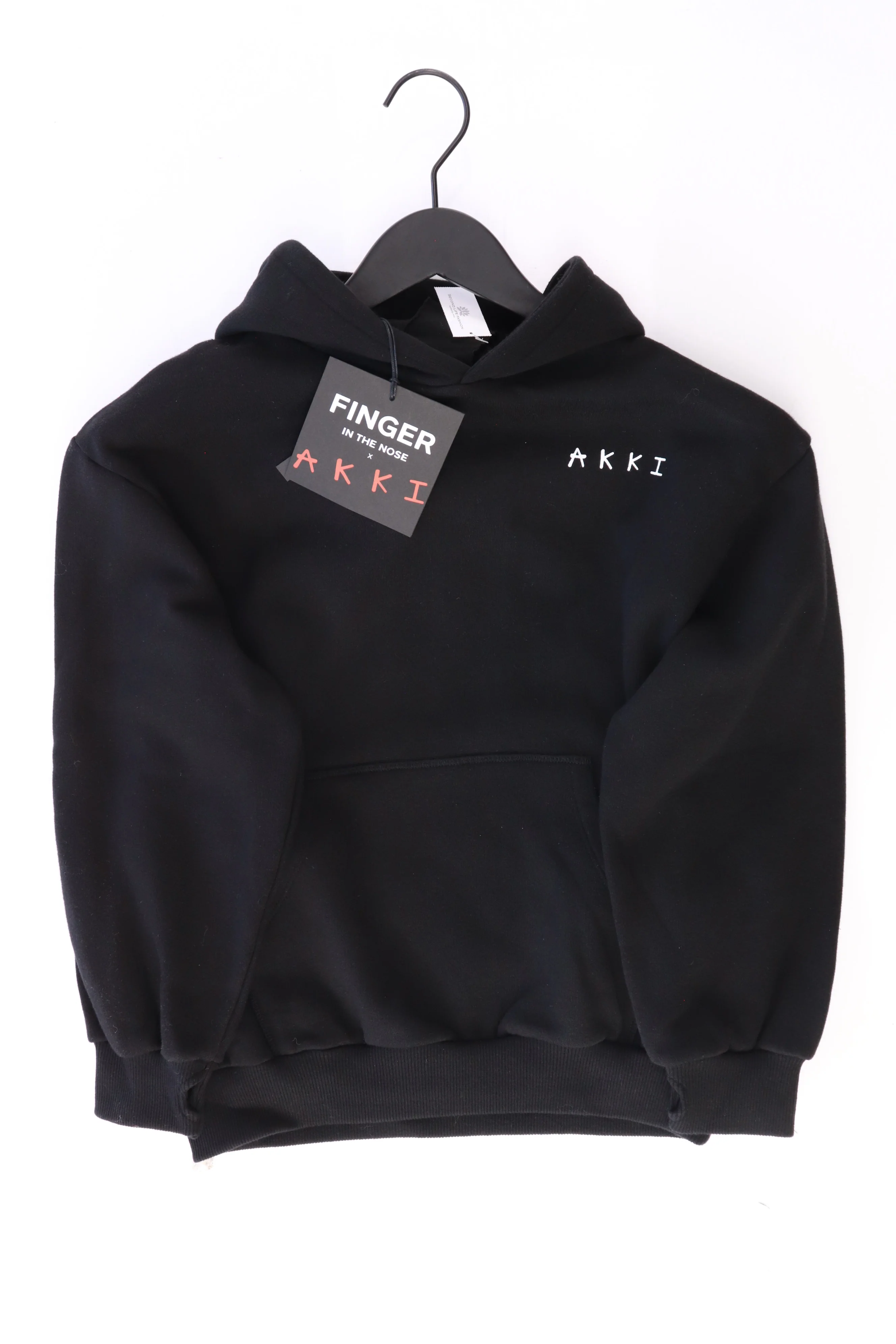 Finger in the nose x Akki Kinder Kapuzenpullover Limited Edition  schwarz Größe 10-11 Jahre, 148cm neu mit Etikett